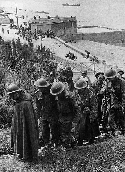 British and French prisoners at Dunkirk, France, June 1940.