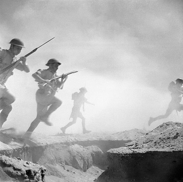 Commonwealth infantry at the Second Battle of El Alamein.