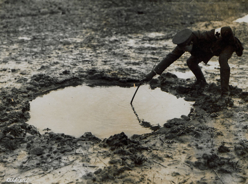 Shell hole, Belgian Front (1914)