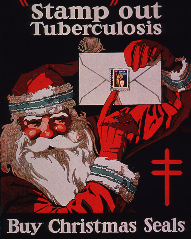 Poster promoting a Christmas seal campaign to raise money for the National Tuberculosis Association (c.1924)