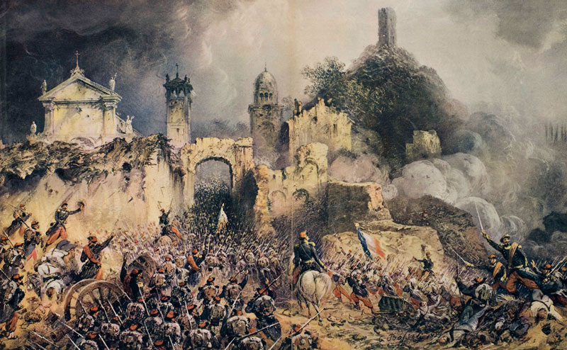 The Battle of Solferino by Carlo Bossoli, reproduced in The International Red Cross Committee in Geneva, 1863-1943