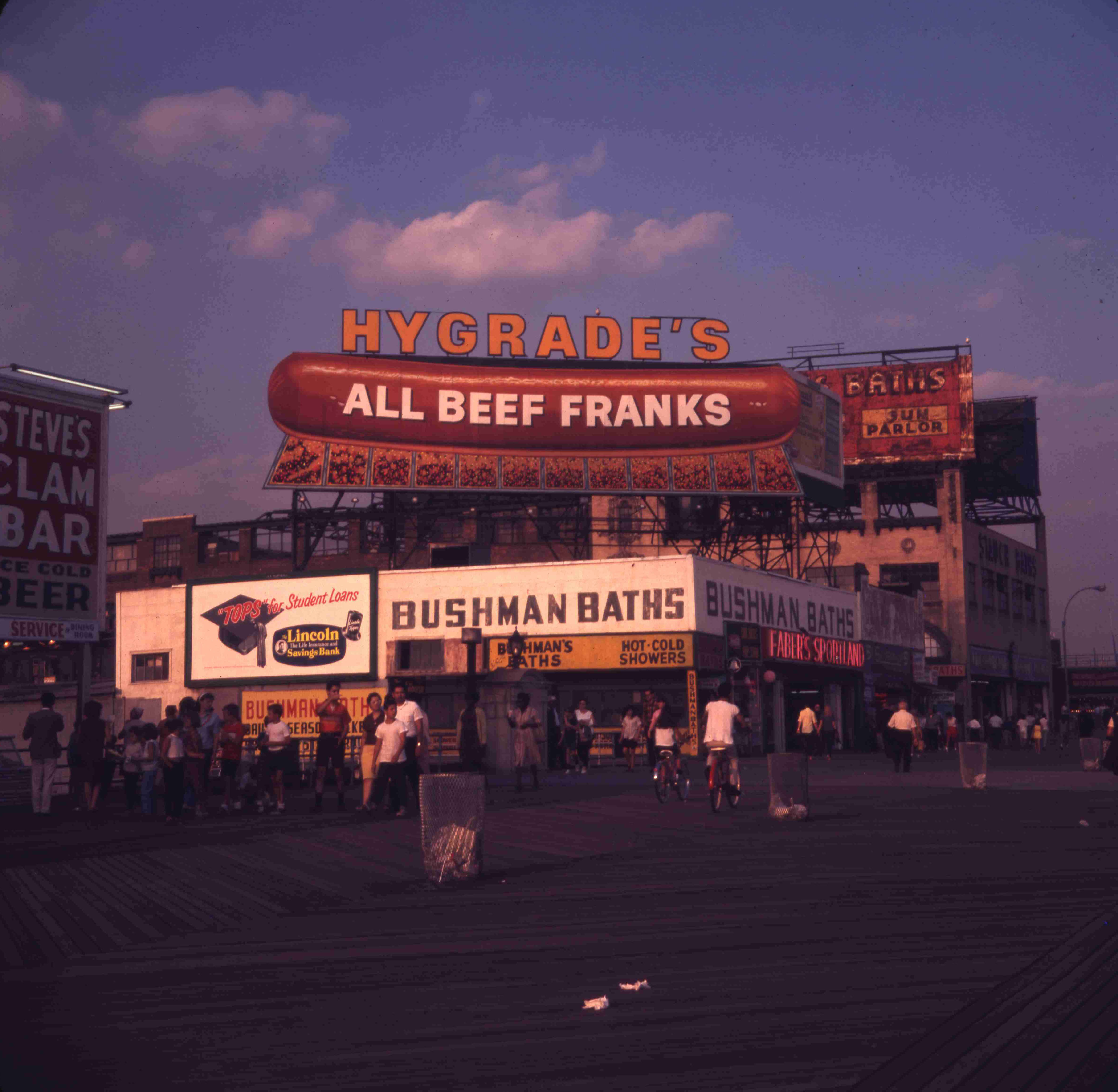 A modern hot dog stand on Coney Island