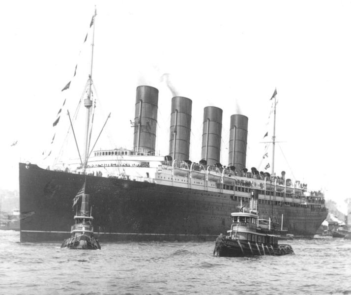 September 13, 1907: Lusitania arriving in New York on her maiden voyage