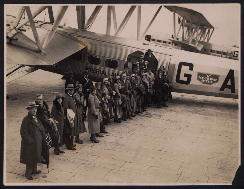 First escorted tour by air to Switzerland: Photograph of the passengers